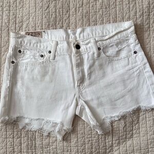 Ralph Lauren White Frayed Jean Shorts